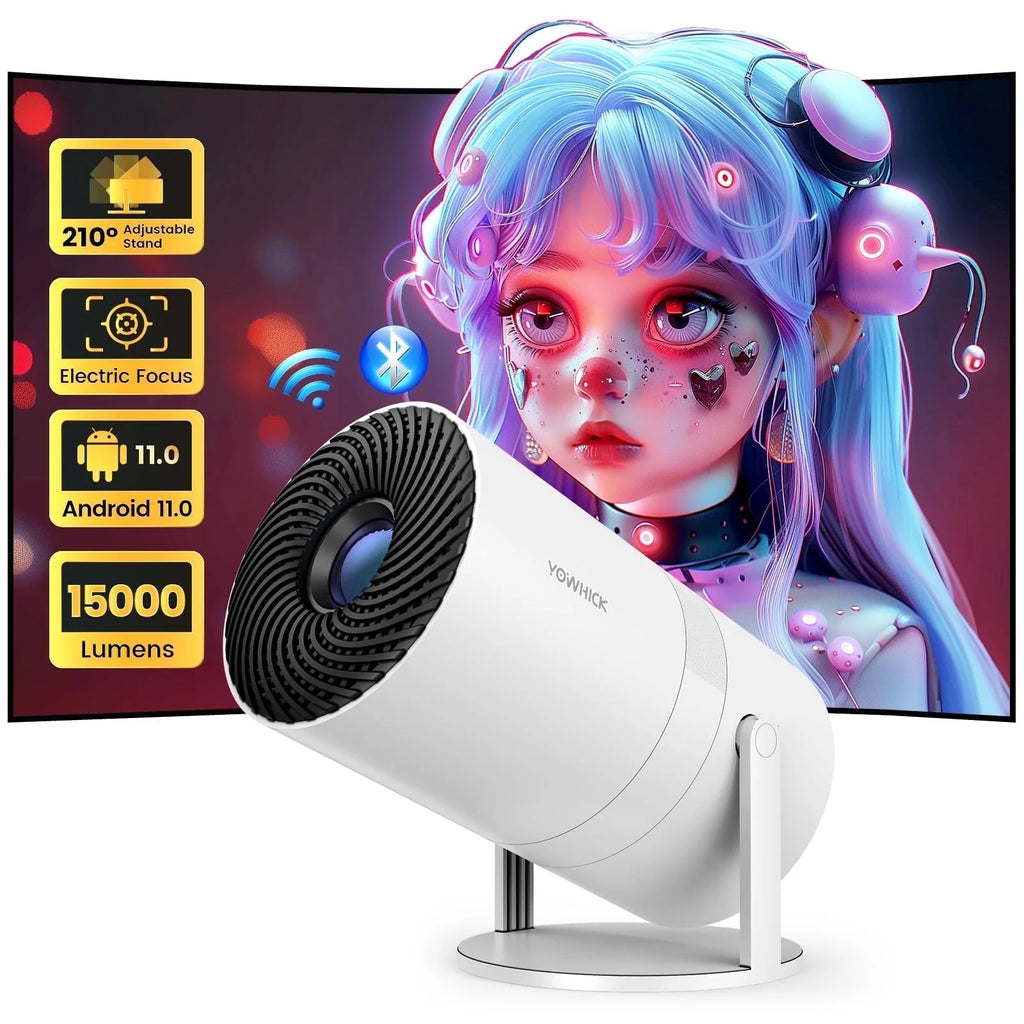 [Electric Focus] Mini Projector with Wifi & Bluetooth , 210°Rotation & Portable Home Projector